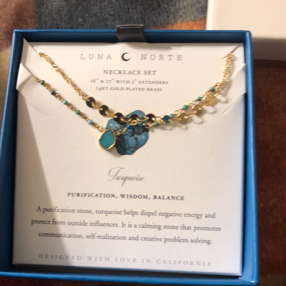Luna North Necklace set -14KT gold plated Brass